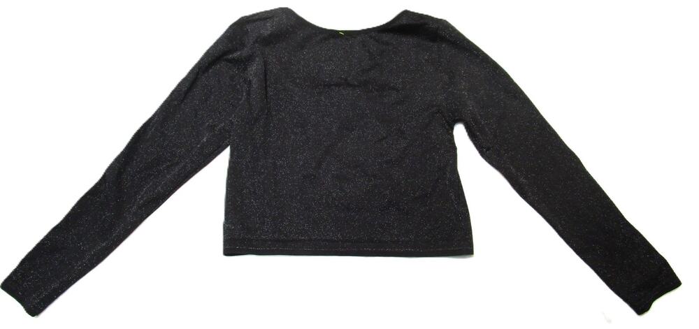 All in Motion Women's Black Crop Top Size XL Silver Glitter Activewear